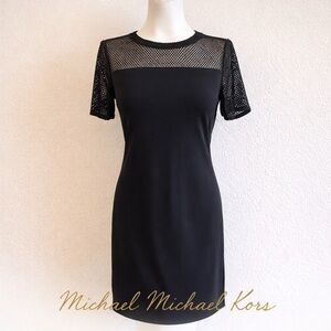 MICHAEL Michael Kors Black Dress with Mesh Detail